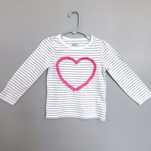 Crazy 8 | 4T Fringe Heart Long Sleeve Top